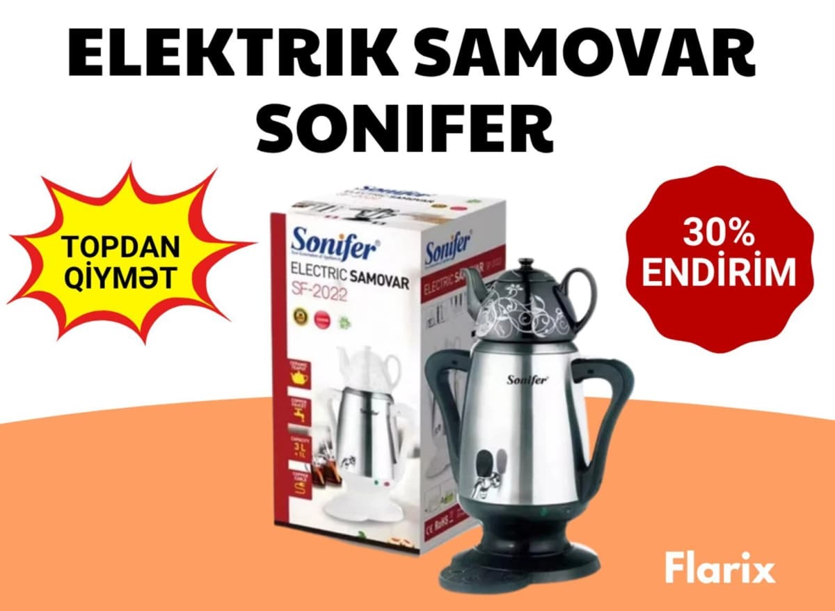 Samovar Paslanmayan polad material