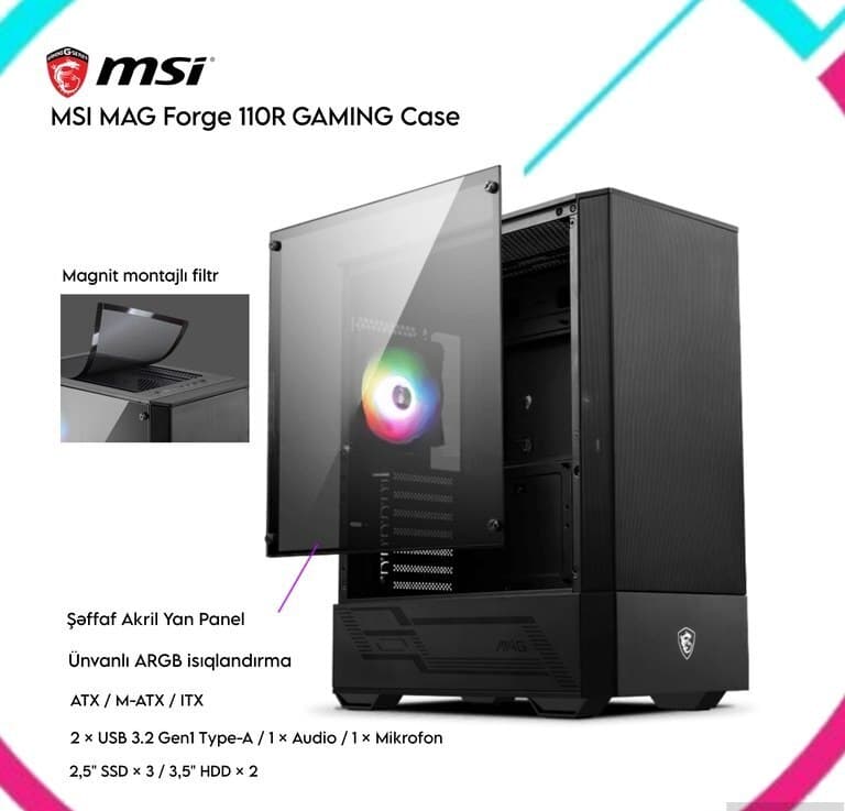 Kompüter korpusu MSI MAG Forge 110R