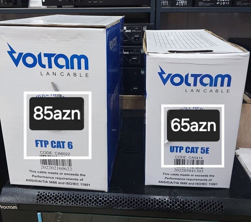 Voltam UTP Cat5e və FTP Cat6 LAN Kabel
