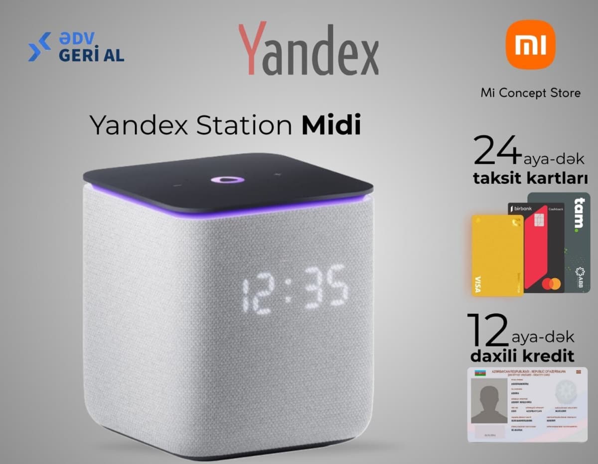 Smart səs kolonkası Yandex Station Midi Grey