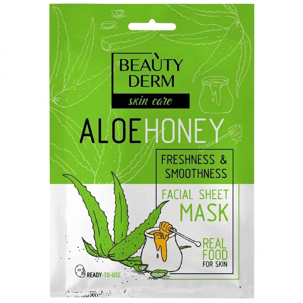 Beautyderm Real Food Aloe & Honey Parça Üz Maskası 25 ml