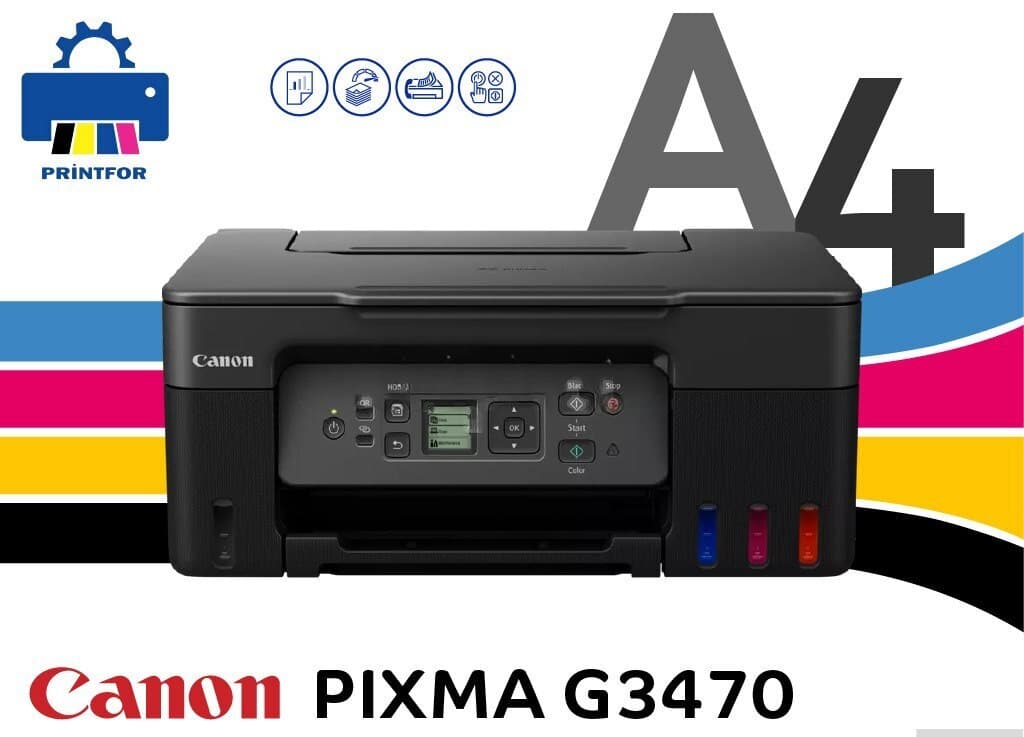 Canon Pixma G3470 Rəngli Şırnaqlı Printer