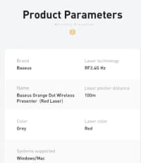 Təqdimat pultu Baseus Wireless (Type-C və USB) — şəkil 14
