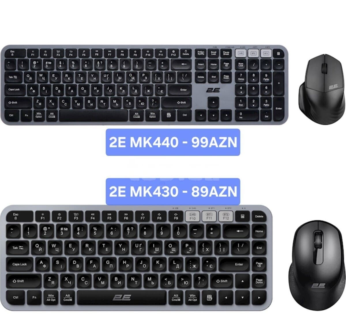 2E MK430 və MK440 Simsiz Klaviatura və Siçan Dəsti