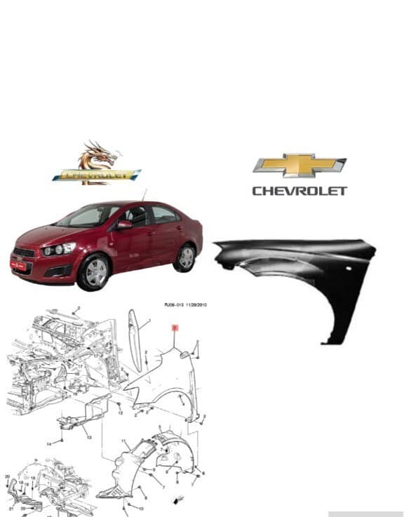 Yan qanad Chevrolet Aveo T300 2011-2013
