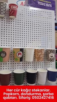 Kağız stəkanlar, popkorn, dondurma və şorba qabları — şəkil 21