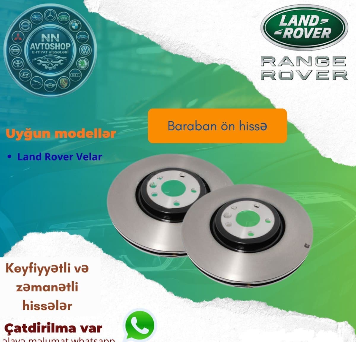 Ön əyləc diski Land Rover Range Rover Velar 2015-2019
