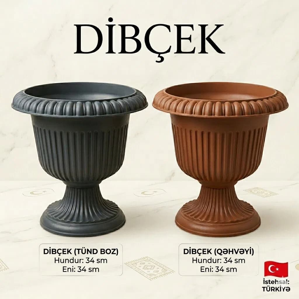 Türkiyə İstehsalı Dekorativ Plastik Dibçək