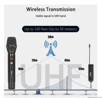 Simsiz mikrofon EYK UHF 2 kanallı karaoke dəsti — şəkil 6
