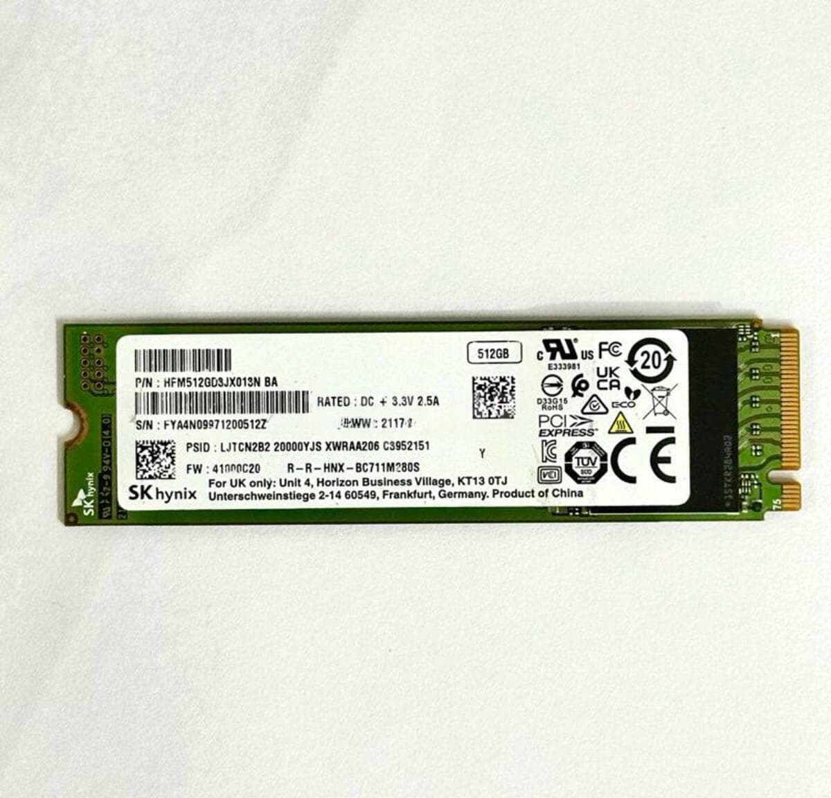 SSD NVMe M.2 SK Hynix 512GB OEM
