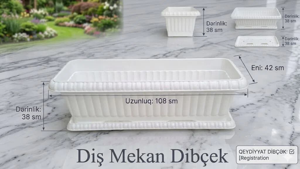 Böyük Ölçülü Plastik Bağ Dibçəyi (108 sm)