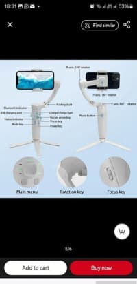 Merak One 3-Axis Smartfon Stabilizatoru — şəkil 3
