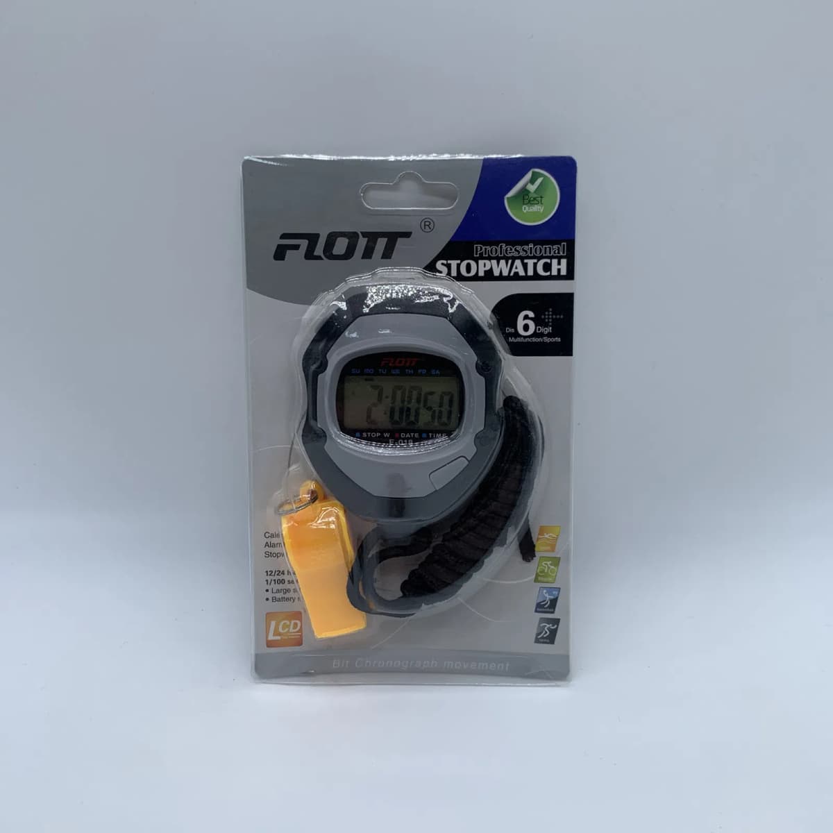 Saniyəölçən plastik 7x6 sm boz-sarı