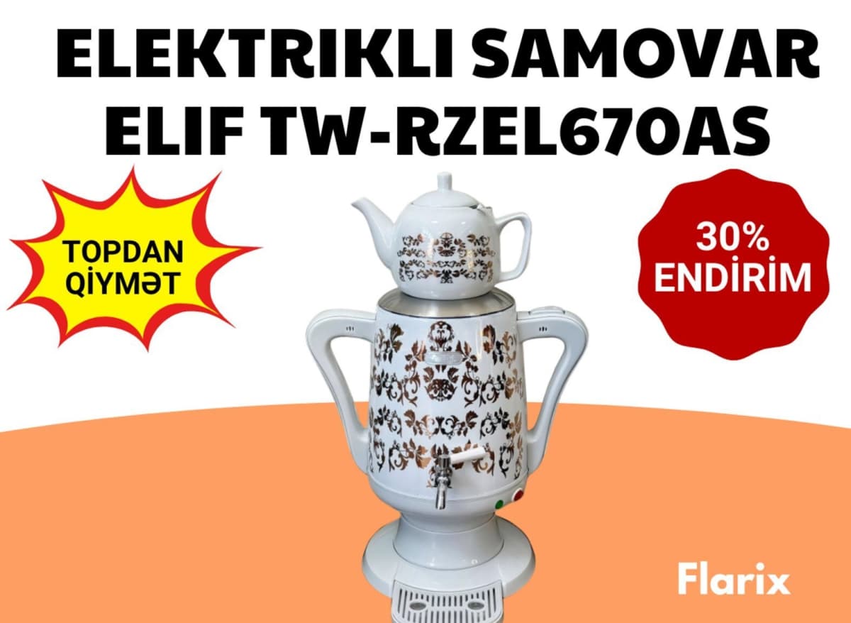 Samovar Paslanmayan polad material