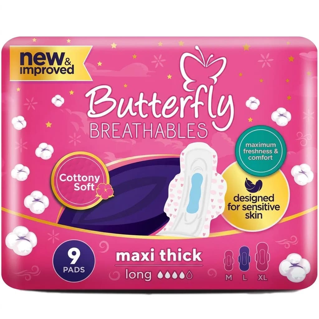 Butterfly Breathables Maxi Gigiyenik Bez, 9 ədəd