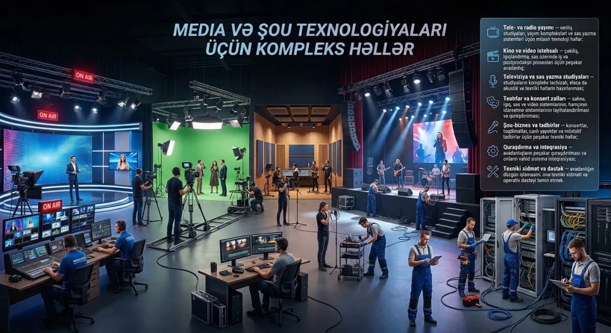 Səs, ışıq və studiya avadanlıqları satışı quraşdırılması