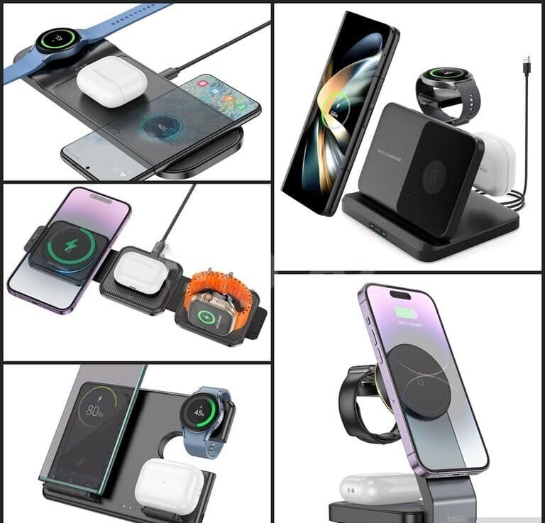 Hoco 3in1 Simsiz Şarj Adapterləri