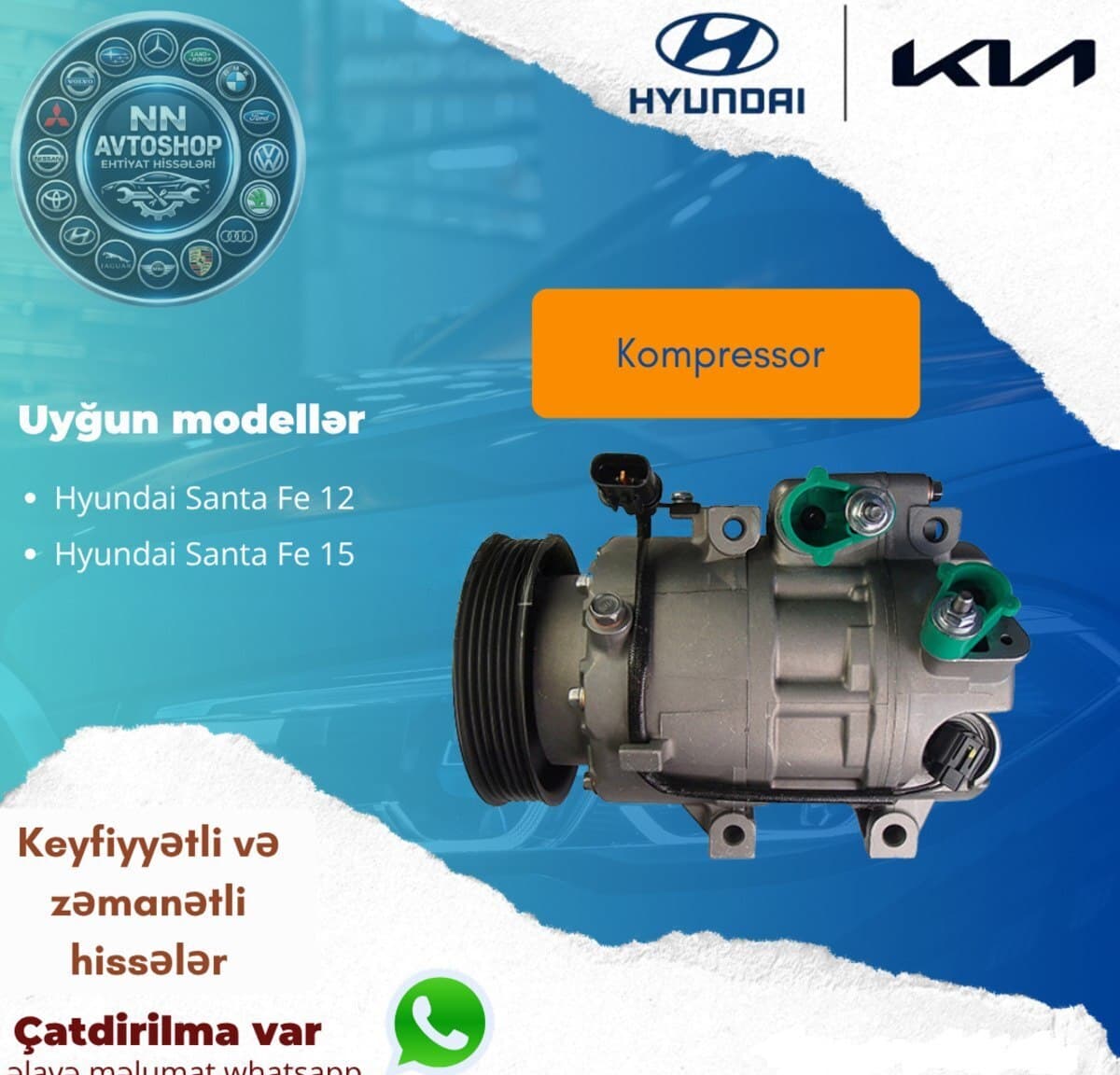 Kondisioner kompressoru Hyundai Santa Fe 2011-2015