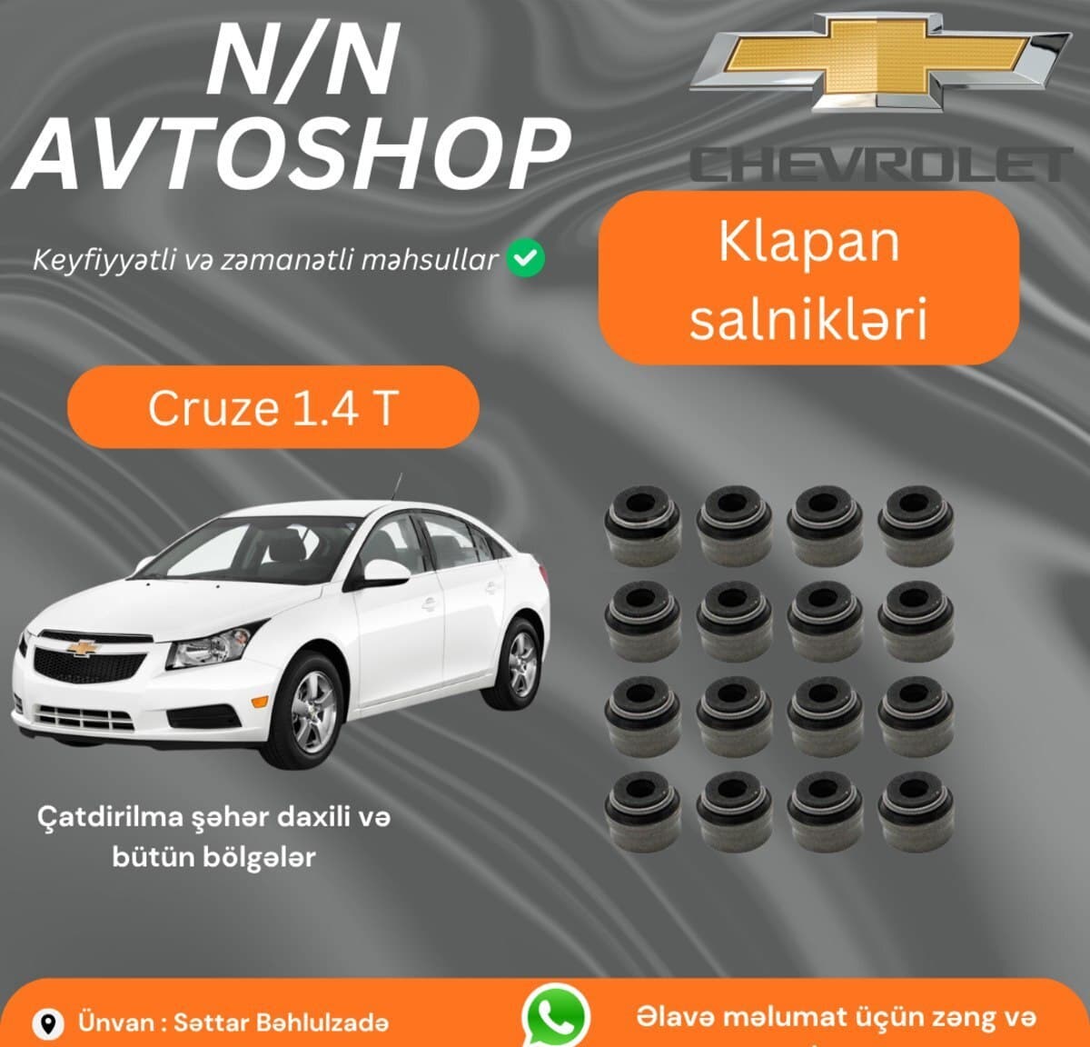 Klapan salniki dəsti Chevrolet Cruze 1.4T