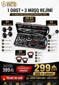 Xrom qantel və ştanq dəsti 58 kq — şəkil 5