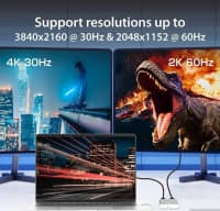 USB 3.0 to 2x HDMI 4K konvertor adapteri — şəkil 3