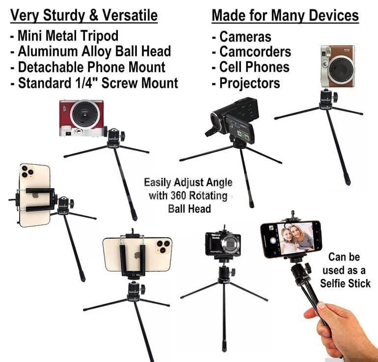 Universal Metal Mini Ştativ və Telefon Tutacağı