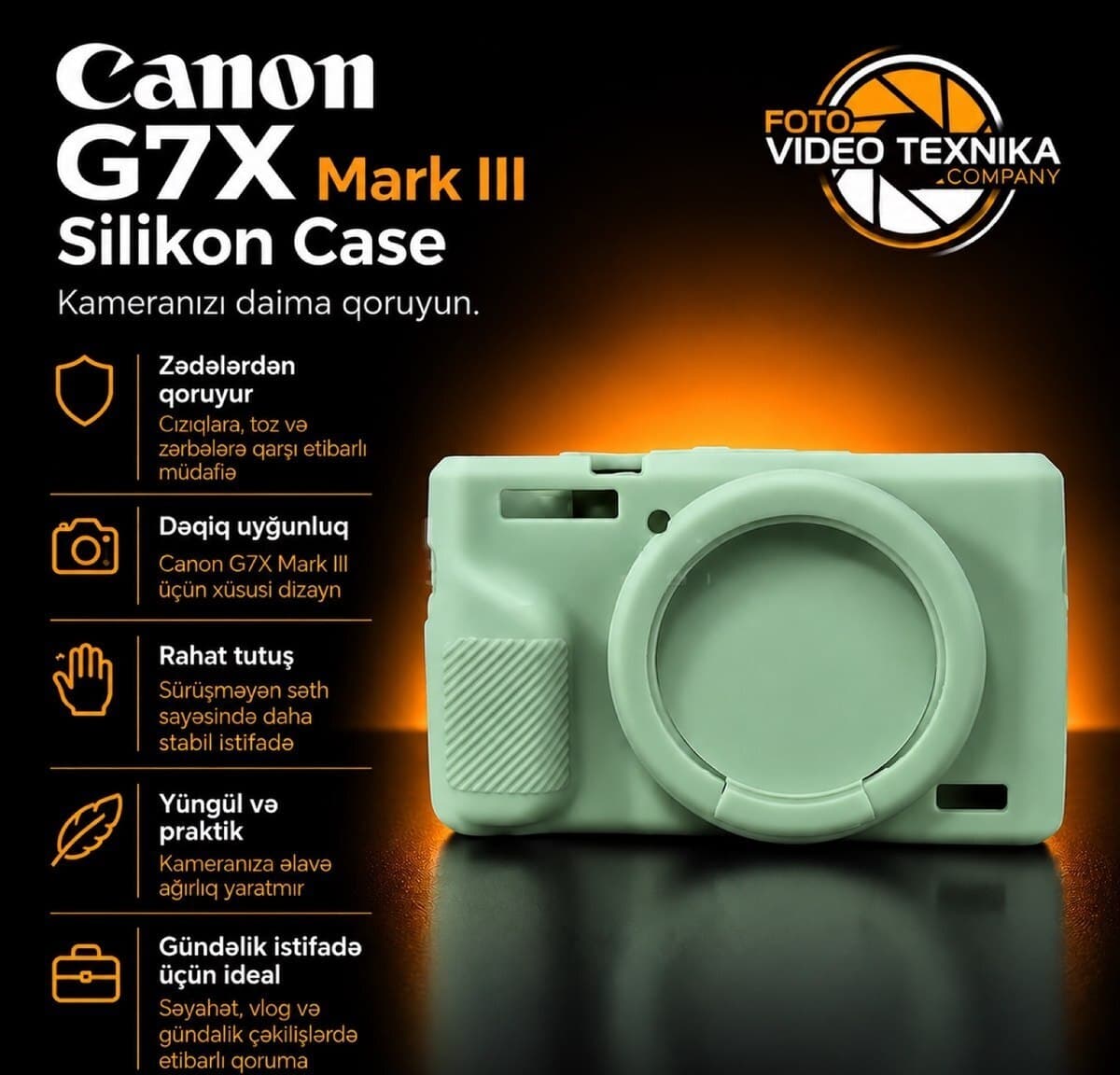 Silikon qoruyucu çexol Canon G7X Mark III üçün
