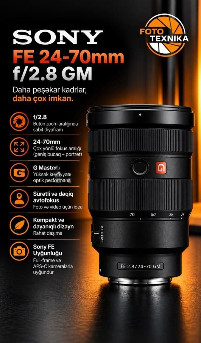 Obyektiv Sony FE 24-70mm f/2.8 GM