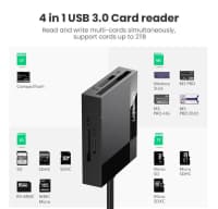 Kart oxuyucu Ugreen USB 3.0 All-in-One 50cm CR125 — şəkil 2