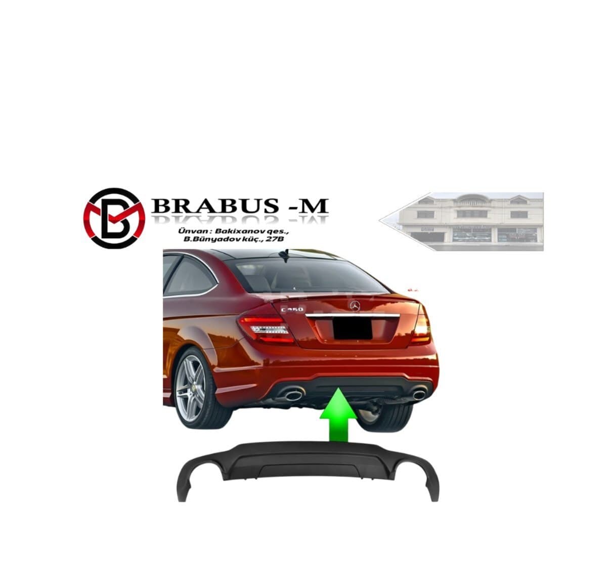 Arxa diffuzer Mercedes W204 AMG
