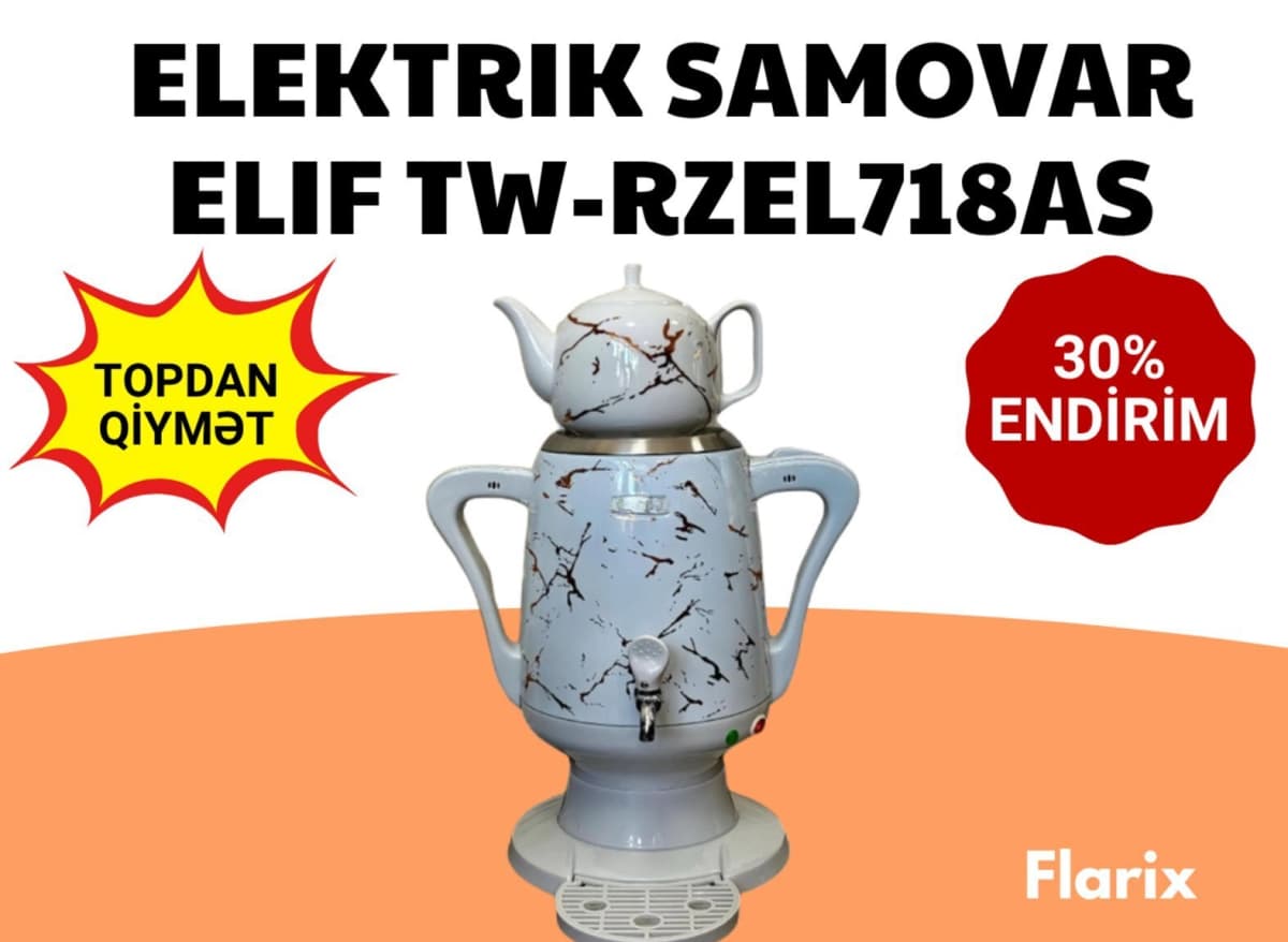 Samovar Paslanmayan polad material