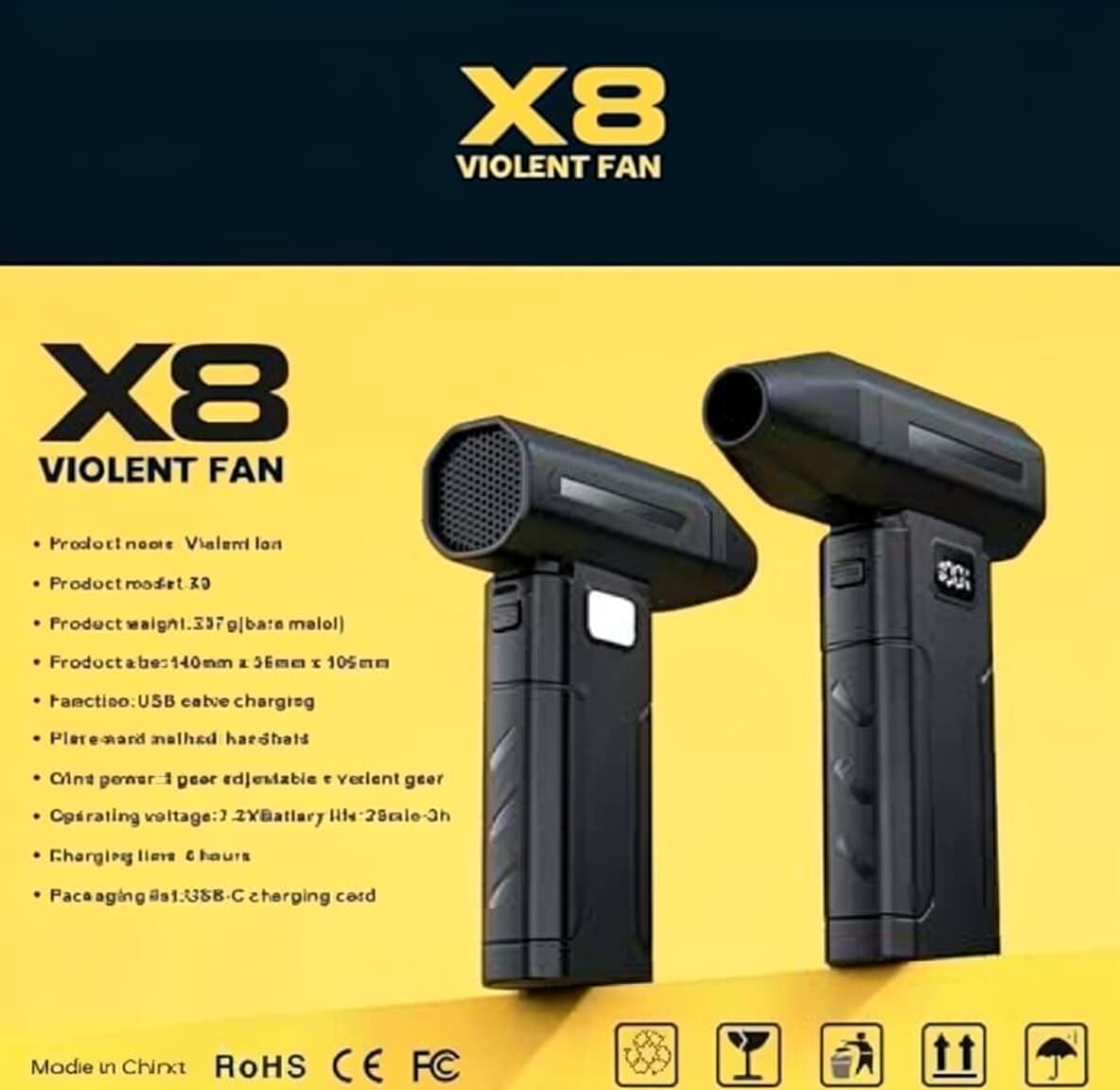 X8 Portativ Hava Üfürücü (Violent Fan)