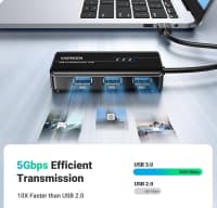 məlumat ötürücü hub "ugreen usb 3.0 hub with gigabit ethernet adapter" — şəkil 4