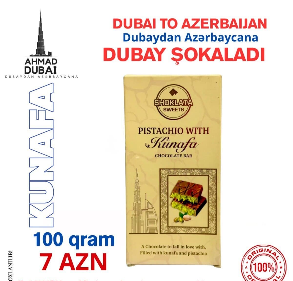 Dubay şokoladı 100 qram