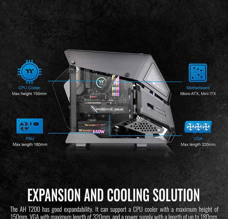 Kompüter korpusu Thermaltake AH T200 Micro