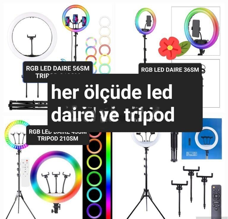 RGB LED Dairəvi Lampa və Tripod Dəstləri