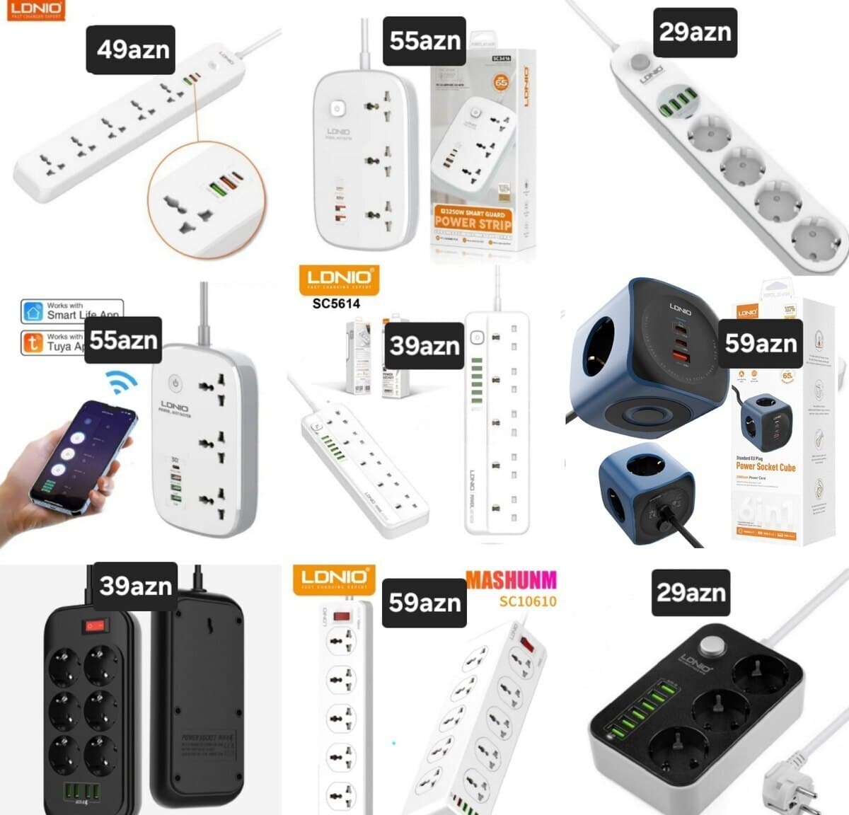 LDNIO Elektrik Uzadıcı və Adapterləri