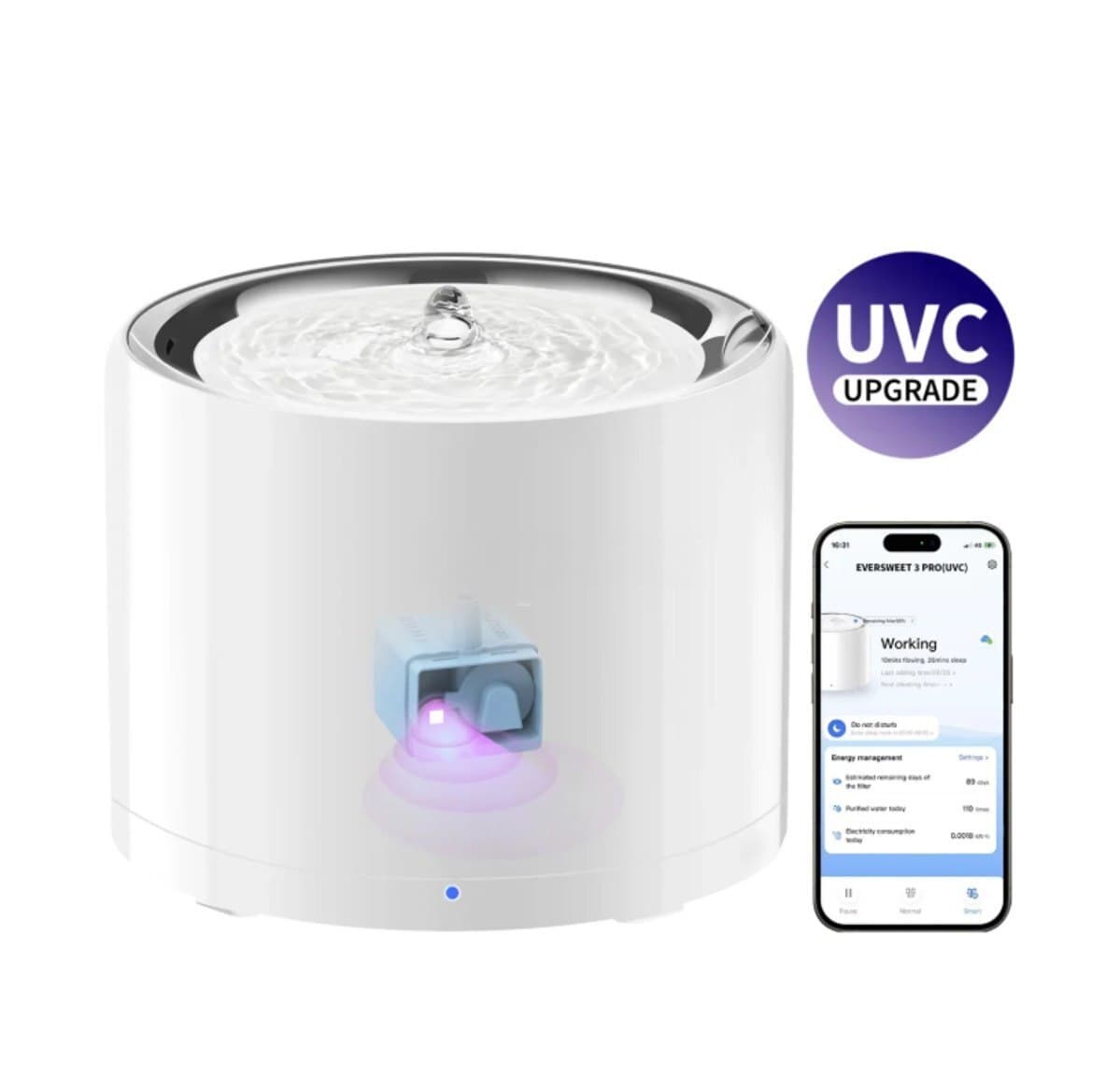 Petkit Eversweet 3 Pro UVC Ağıllı Su Fəvvarəsi