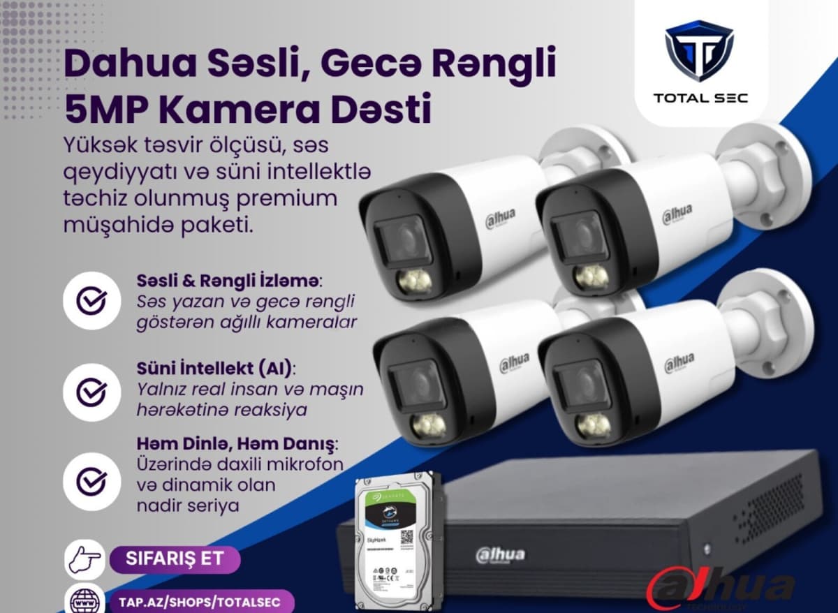 Videomüşahidə dəsti Dahua 5MP Smart Dual Light