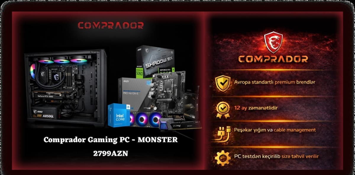 Oyun kompüteri MSI RTX 5060 i5-14400F DDR5