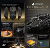 Oyun siçanı Attack Shark R5 Ultra Black — şəkil 4