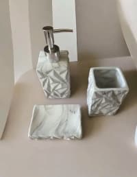 Mərmər naxışlı hamam aksesuarları dəsti — şəkil 1