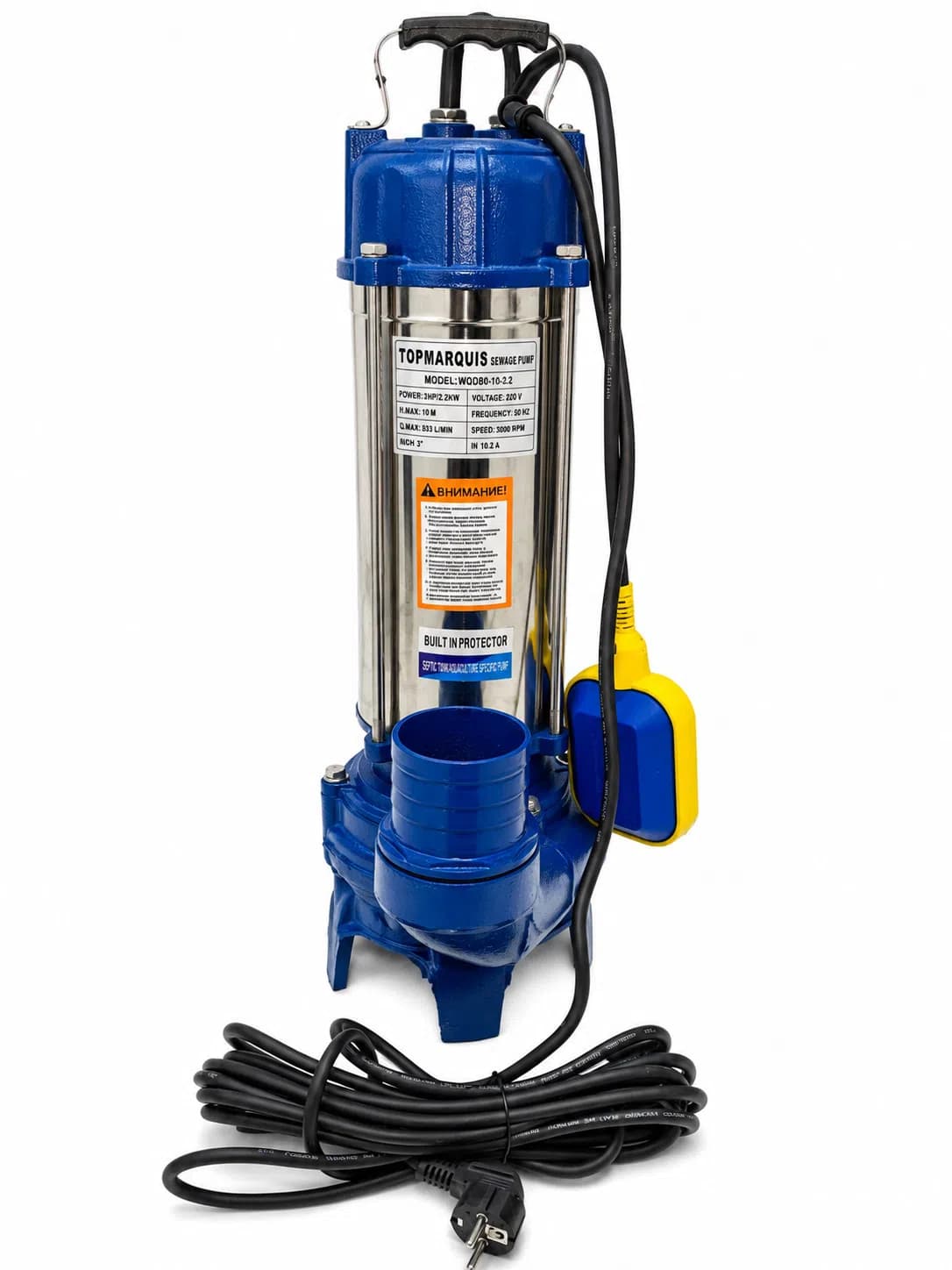 Topmarquis WQD80-10-2.2 Daldırma Çirkab Su Nasosu 2200Vt