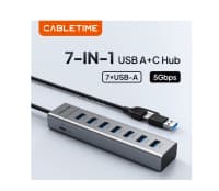 USB Hub 7-in-2 Type-C və USB-A — şəkil 1