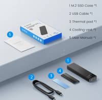 SSD qutusu Orico M.2 NVMe/SATA 10Gbps — şəkil 8