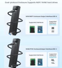 SSD qutusu Orico M.2 NVMe/SATA 10Gbps — şəkil 4