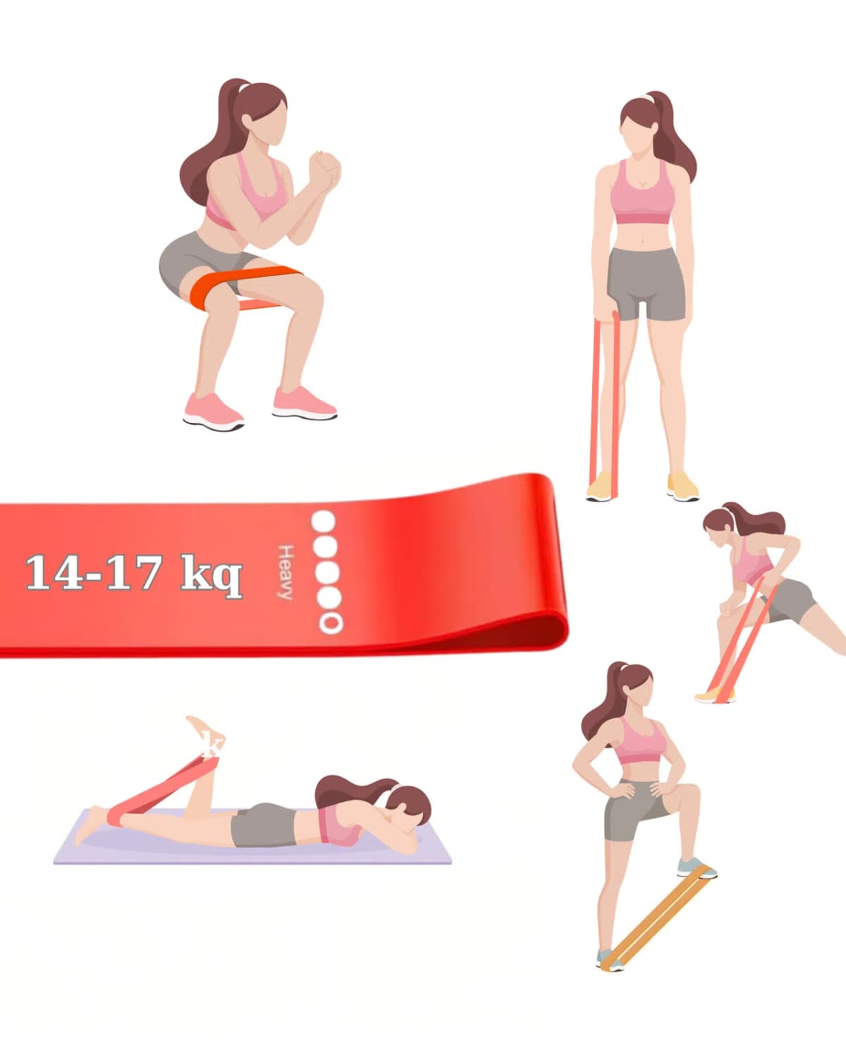 Fitness rezin bant, qırmızı