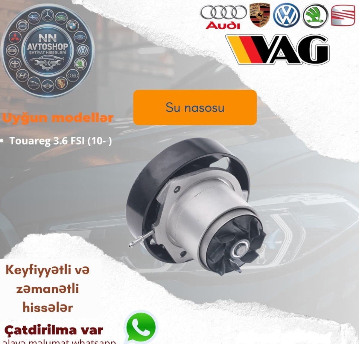 Su nasosu Volkswagen Touareg 3.6 TFSI