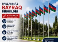 Paslanmaz polad bayraq dirəyi (6-25 metr) — şəkil 1