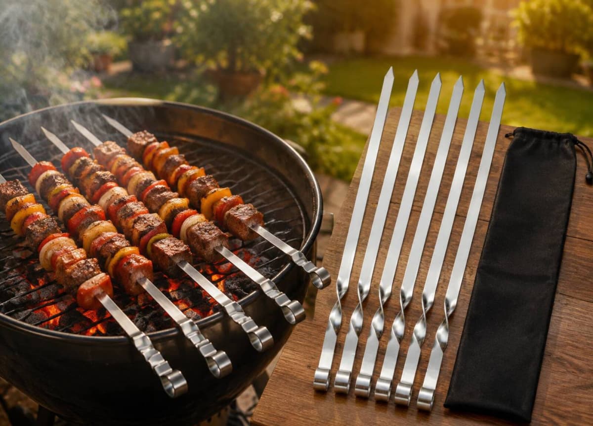 Kabab şişi dəsti 1.0x60sm 6 ədəd